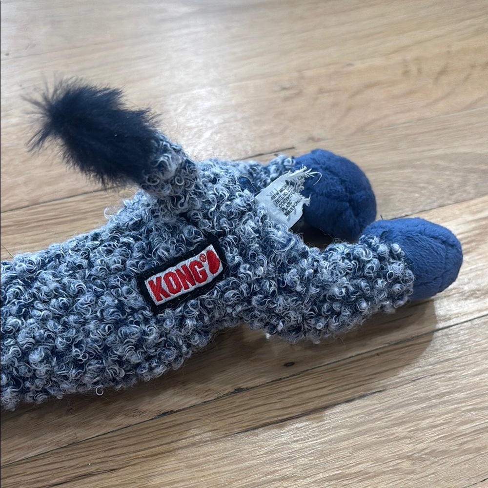 KONG Plush Dog Toy in Gray and Black - Picture 2 of 4